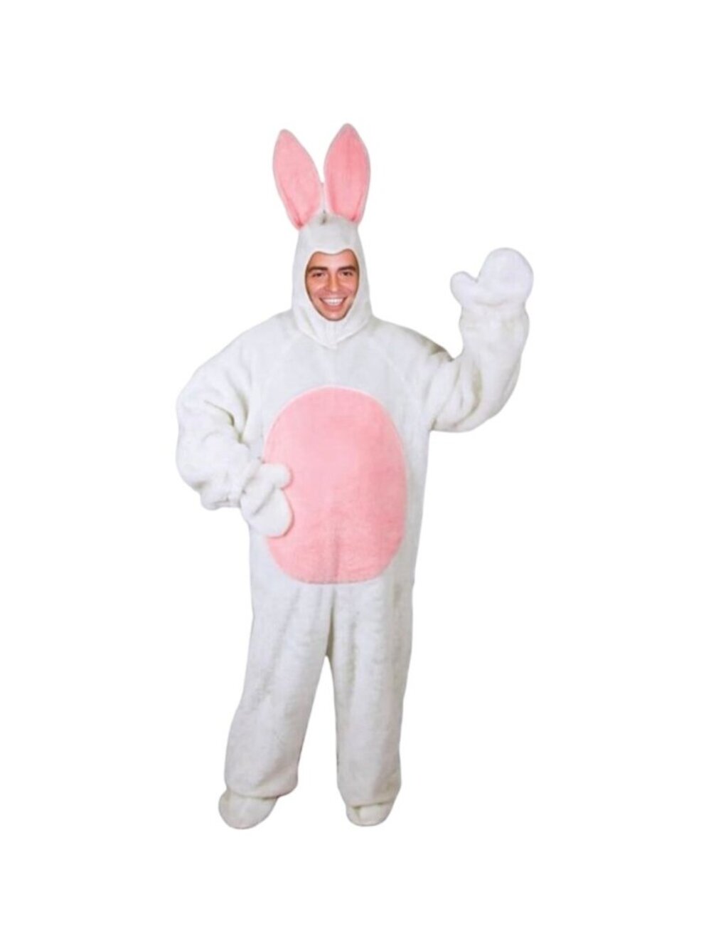 Adult Easter Bunny Costume Super Soft Hood Mittens Men/S Womens/M NEW